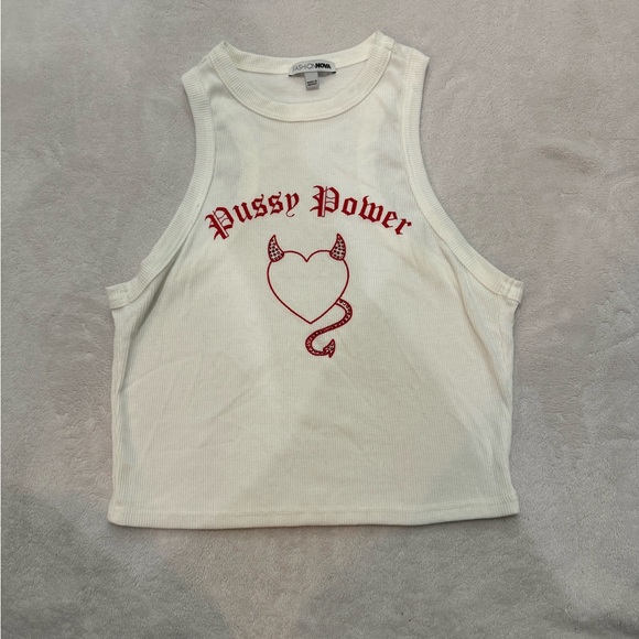 Fashion Nova Racerback Graphic Rhinestone Tank - Picture 1 of 4